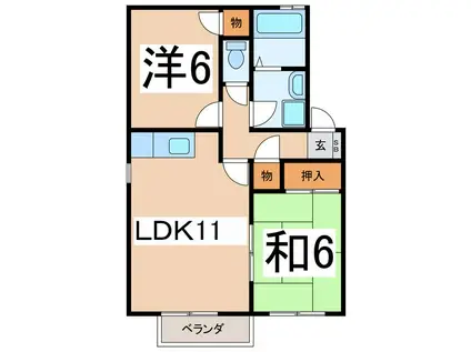 ハイツ青葉(2LDK/2階)の間取り写真