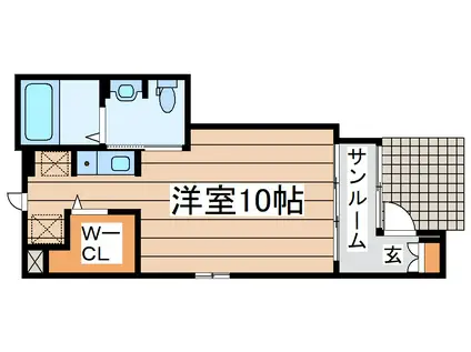 リヴェール(ワンルーム/1階)の間取り写真