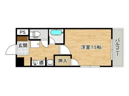 オオツカビル(1K/1階)の間取り写真