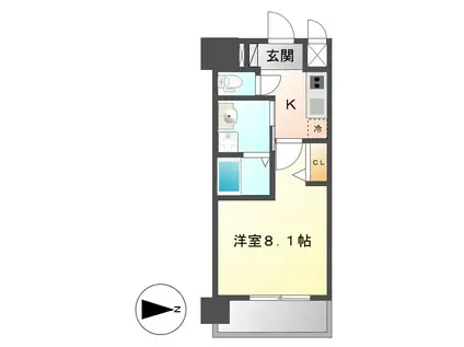 プレサンス名古屋STATIONサティナ(1K/3階)の間取り写真