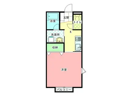 WISTERIA (1K/1階)の間取り写真