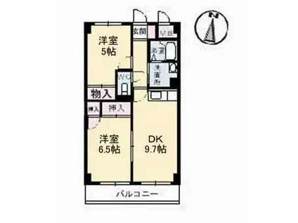 ジュネス南蔵王 壱番館(2DK/3階)の間取り写真