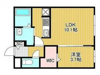 SORTE273(1LDK/1階)の間取り写真