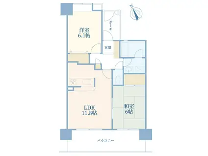 ライオンズステーションプラザ町田(2LDK/2階)の間取り写真