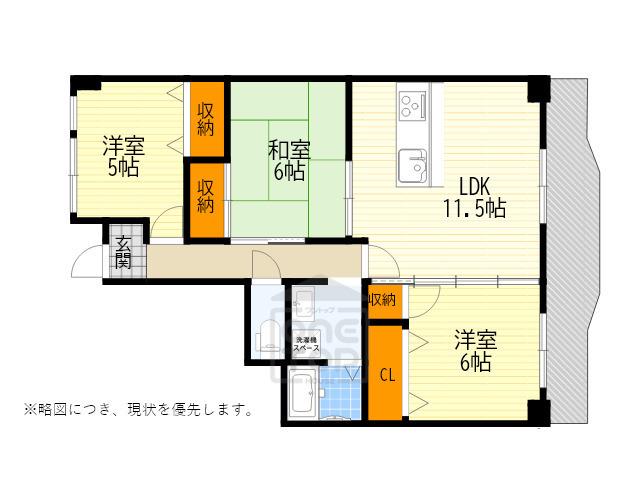 ヴェルドミール桃山台(3LDK/4階)の間取り写真