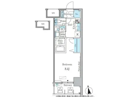 GRAND ESPOIR車道(1K/4階)の間取り写真