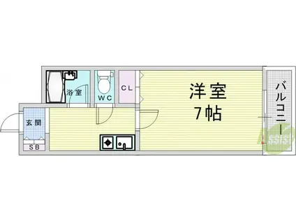 ロイヤル天満橋(1K/10階)の間取り写真
