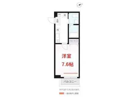 ハーミットクラブハウス羽田(1K/3階)の間取り写真