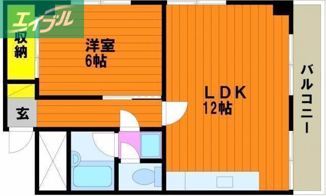 ナーチャー田町(1LDK/5階)の間取り写真