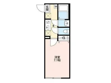 グランフィオーレ新小岩(1K/1階)の間取り写真