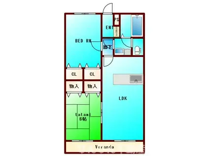 コスモパートII(2LDK/3階)の間取り写真