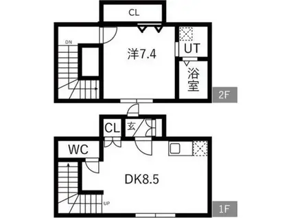ハイムハイライトII(1LDK/1階)の間取り写真