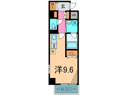 GRU・NE白山(ワンルーム/5階)の間取り写真