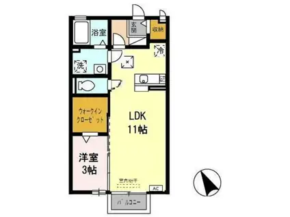 サン・アーミ(1LDK/1階)の間取り写真