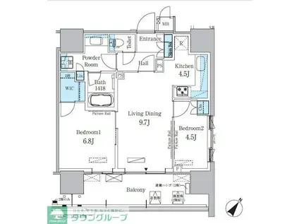 HARUMI FLAG PORT VILLAGE A棟(2LDK/8階)の間取り写真