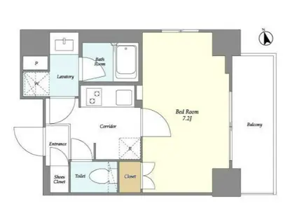 フレシア赤塚新町(1K/4階)の間取り写真