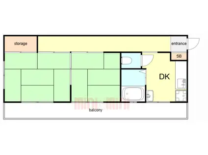 永玉マンション(2DK/4階)の間取り写真