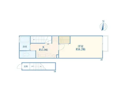 グリーンコート 八幡山(1K/2階)の間取り写真