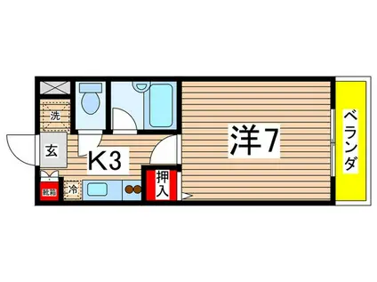 シュアーヴ西本II(1K/3階)の間取り写真