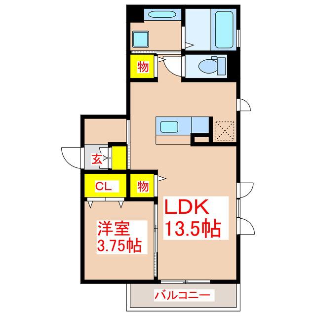 SUNNYS(1LDK/1階)の間取り写真