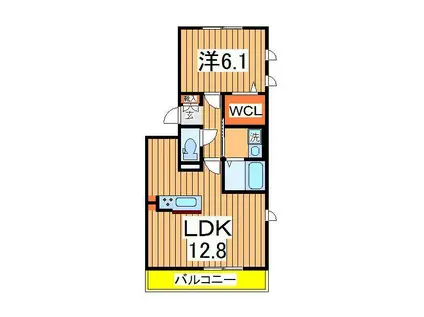 ノールメゾン南流山Ⅱ(1LDK/2階)の間取り写真