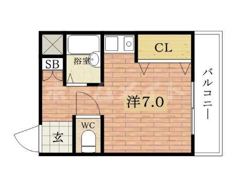 アンフィニィ橋の内II(ワンルーム/3階)の間取り写真