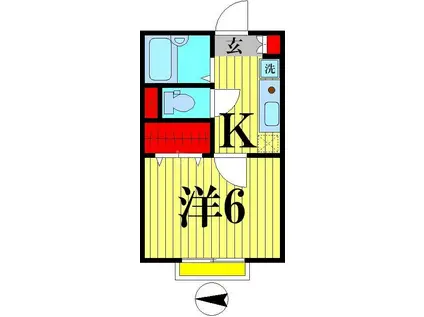 クレアール西新井(1K/2階)の間取り写真