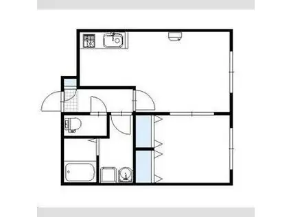 ビバリーパレット(1LDK/4階)の間取り写真