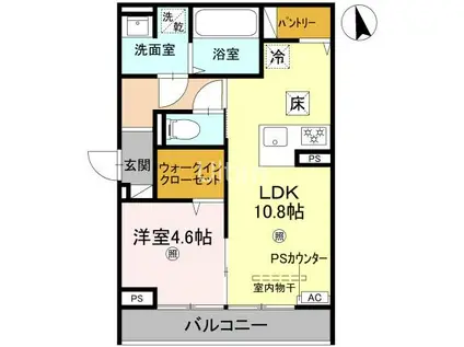 D-ROOM伏見駅前(1LDK/1階)の間取り写真