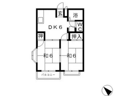 エルディムラポ(2DK/2階)の間取り写真