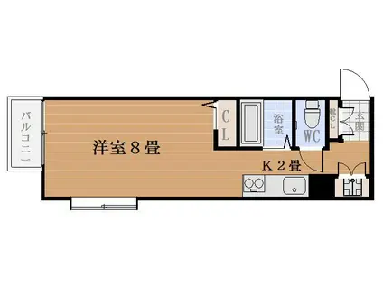 ル・フェール鹿児島山之口(ワンルーム/7階)の間取り写真