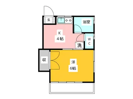 コーポ阿川(1K/2階)の間取り写真