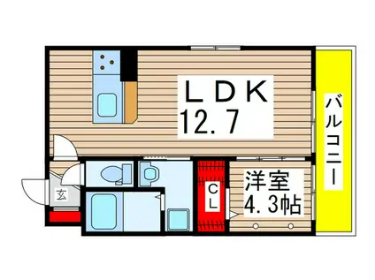 ファビュラス・インセプション(1LDK/2階)の間取り写真