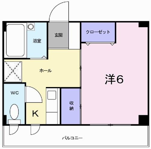 アヴニールユキ(1K/2階)の間取り写真