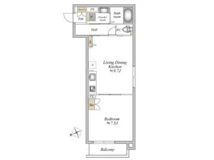 ザ・フォレスト立川(1LDK/2階)の間取り写真