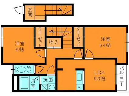 パティオリッチモンド(2LDK/2階)の間取り写真
