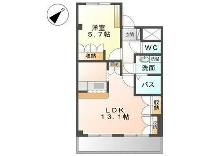 ストロベリー(1LDK/2階)の間取り写真