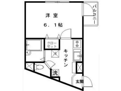 アルデーア下北沢(1K/1階)の間取り写真