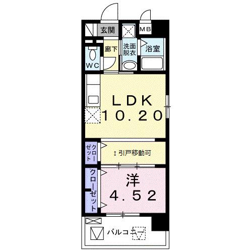 コンフォール F(1LDK/2階)の間取り写真