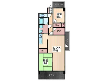 スクエア33(2LDK/1階)の間取り写真