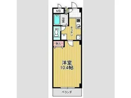 アビターレ・S(1K/1階)の間取り写真