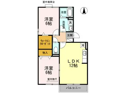 セジュール秀(2LDK/2階)の間取り写真