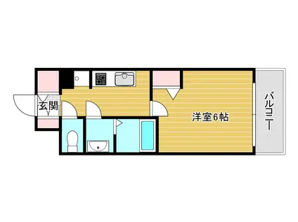 プレサンス四天王寺前夕陽ヶ丘ヴィリード(1K/12階)の間取り写真