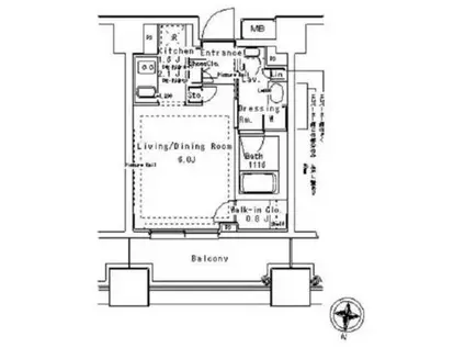 パークアクシス御茶ノ水ステージ(ワンルーム/13階)の間取り写真