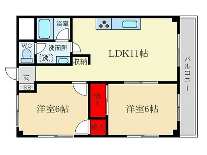 シャルマンコーポI(2LDK/1階)の間取り写真