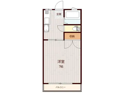 テイク・ワン(1K/3階)の間取り写真