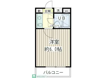 尻手ハイデンス(1K/2階)の間取り写真
