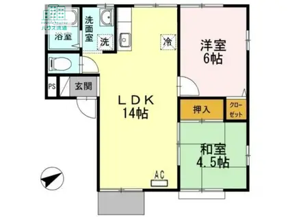 アネックス木場A(2LDK/1階)の間取り写真