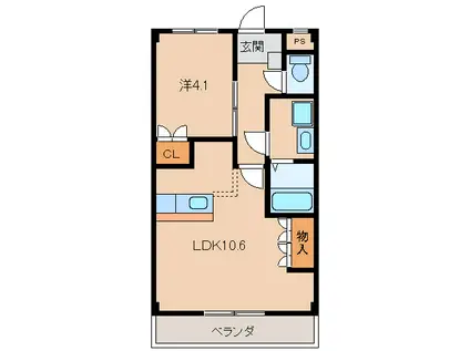 エルアール26(1LDK/1階)の間取り写真