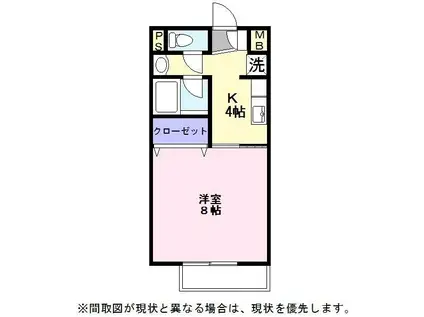 ピァーズ・アーク北芹(1K/1階)の間取り写真